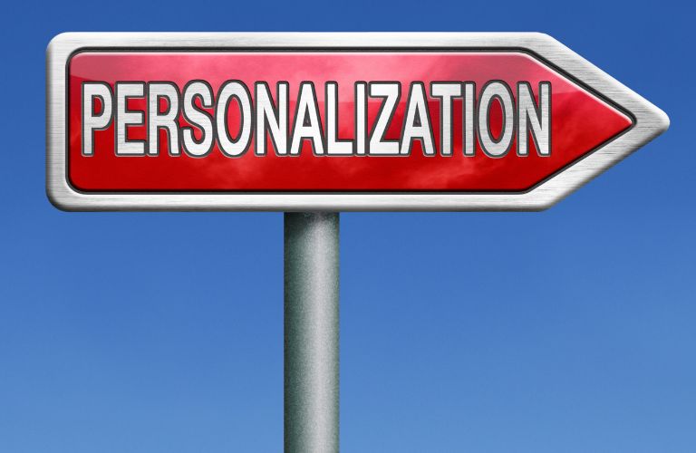 Red Personalization Street Sign on Blue Background